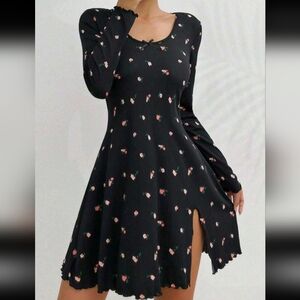 Floral Black Dress